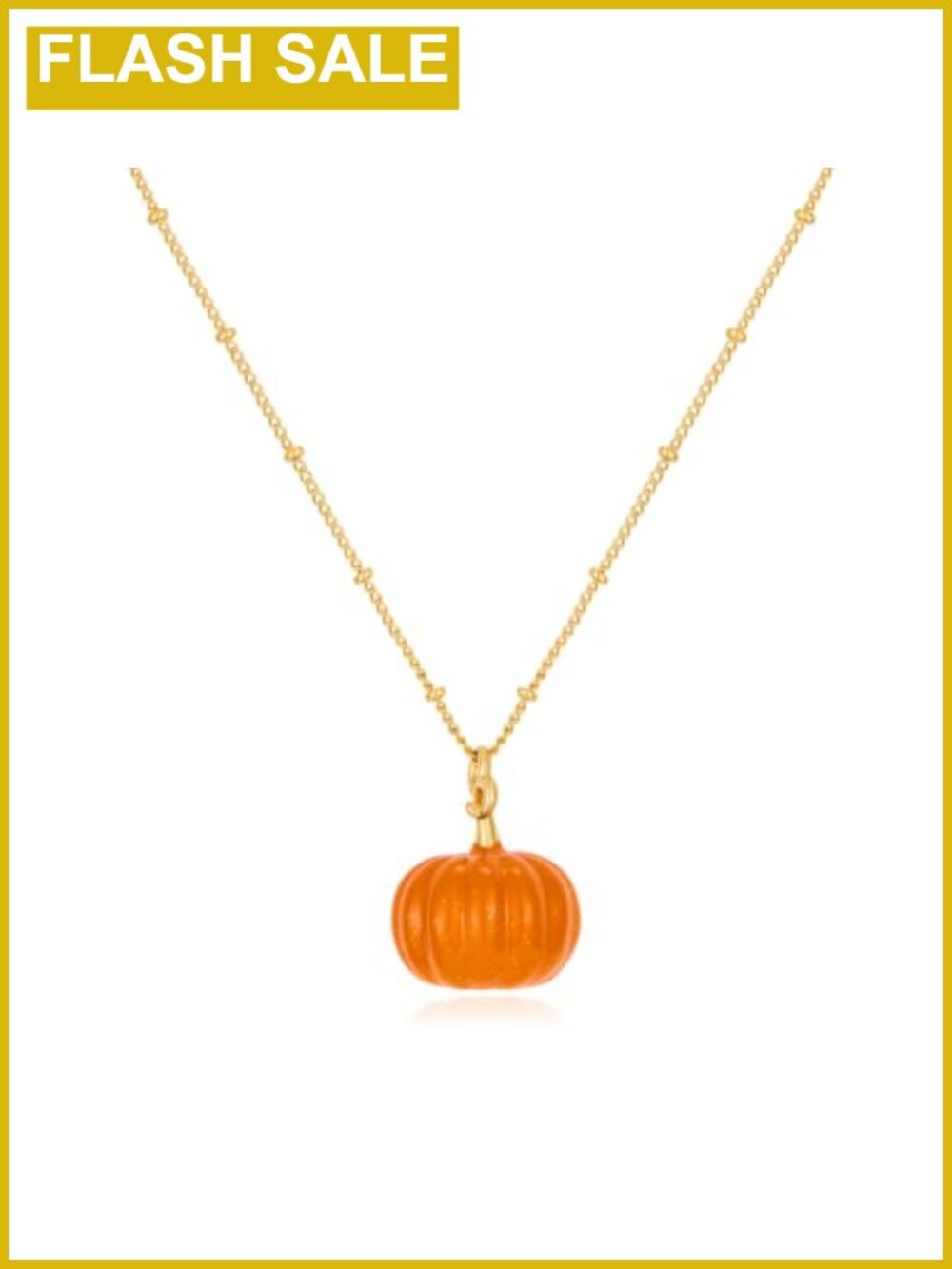 14K Gold Plated Pumpkin Pendant Necklace Adjustable Fall Thanksgiving